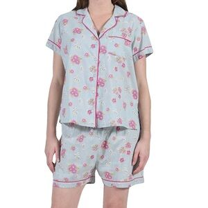 LA Cera Blue Floral Pajamas